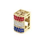 Load image into Gallery viewer, Elegant Barrel Hatband Keeper – Ruby, Diamond &amp; Sapphire