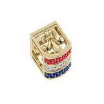 Load image into Gallery viewer, Elegant Barrel Hatband Keeper – Ruby, Diamond &amp; Sapphire