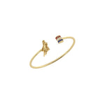Load image into Gallery viewer, Horse Racer &amp; Gemstone Thin Cuff