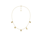 Load image into Gallery viewer, Barrel, Leaf &amp; Rider Charm Necklace in Yellow Metal
