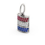 Load image into Gallery viewer, Mini Barrel Charm with Ruby, Diamond &amp; Sapphire