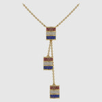 Load and play video in Gallery viewer, Mini Barrel Gemstone Necklace – Ruby, Diamond, Sapphire