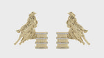 Load and play video in Gallery viewer, Barrel Racer Diamond Rim Stud Earrings