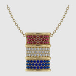 Load and play video in Gallery viewer, Classic Barrel Slide Pendant with Ruby, Diamond &amp; Sapphire