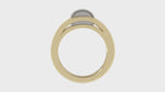Load and play video in Gallery viewer, Two-Tone Barrel Ring with Ruby, Diamond &amp; Sapphire