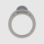 Load and play video in Gallery viewer, Barrel Gem Ring – Diamond in Ribs, Ruby &amp; Sapphire on Rims