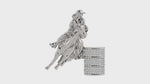 Load and play video in Gallery viewer, Elegant Barrel Rider White Diamond Hat Pin