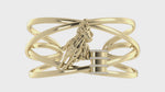 Load and play video in Gallery viewer, Criss Cross Horse Racer with Diamond Rims Barrel Wide Cuff