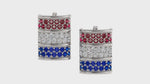 Load and play video in Gallery viewer, Barrel Stud Earrings – Ruby, Diamond, Sapphire