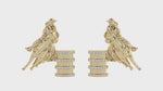 Load and play video in Gallery viewer, Barrel Racer Diamond Accent Stud Earrings - Yellow Metal
