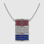Load and play video in Gallery viewer, Classic Barrel Slide Pendant with Ruby, Diamond &amp; Sapphire