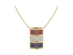 Load and play video in Gallery viewer, Reversible Gemstone Barrel Necklace – Yellow Gold
